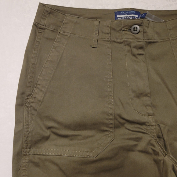 NWOT Army Olive Green Denim Pants Ankle Zipper Grunge Minimalist Utility - 28 - Picture 4 of 8